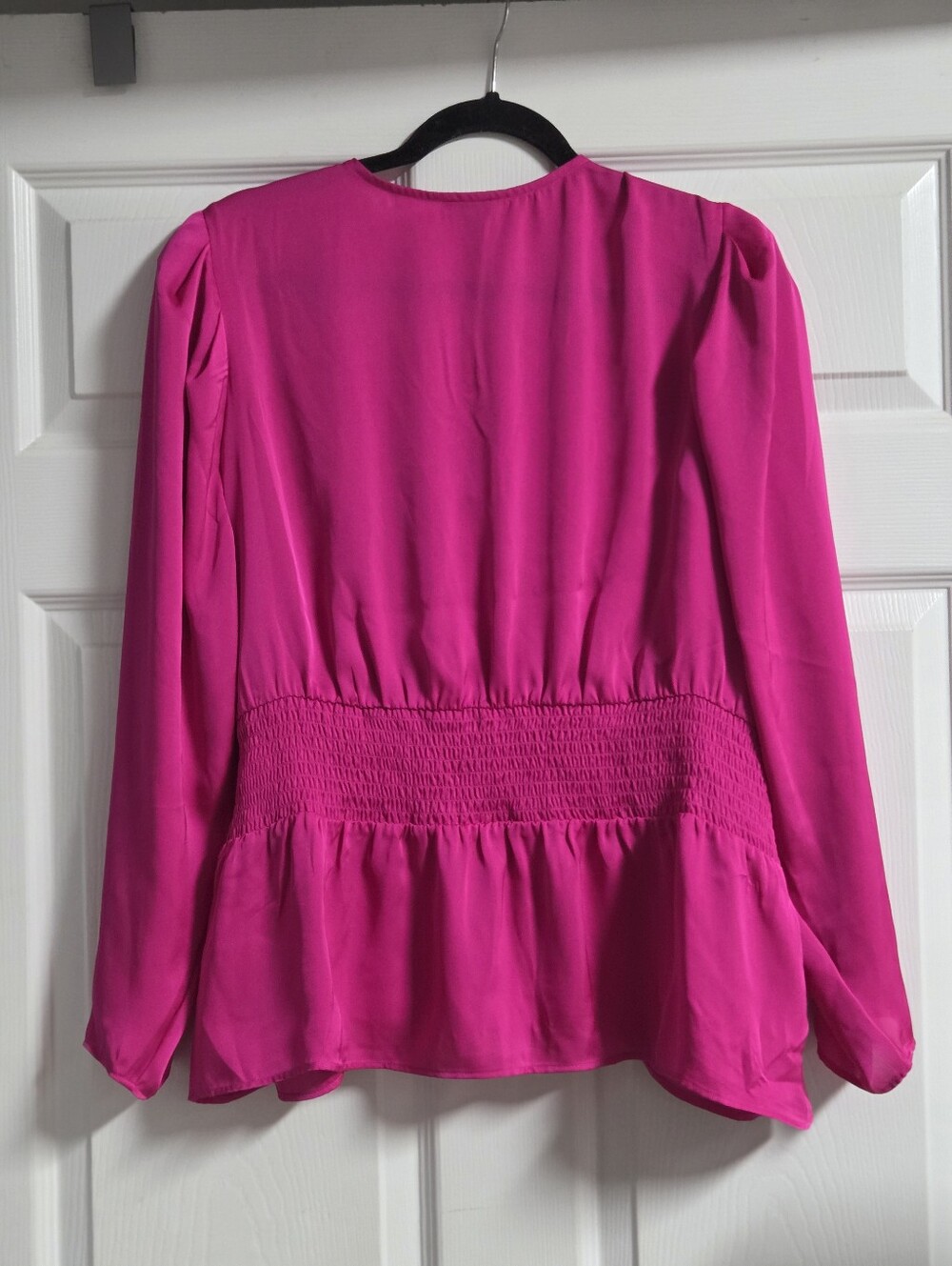 Express Fuchsia Wrap Blouse with Front Knot Detail - Size XL - Picture 5 of 7